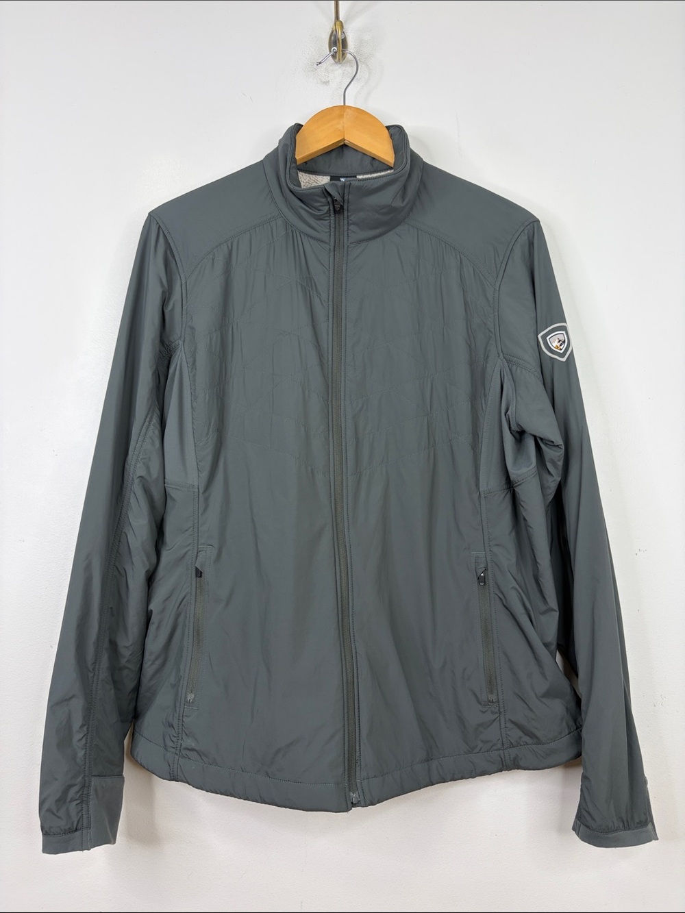 Kuhl The One Jacket Womens XL Gray Fleece Lined Lightweight Windproof Zip Up